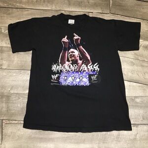 Stone Cold Steve Austin T Shirt Black WWF 1998 Wild Oats Vintage Made in USA XL